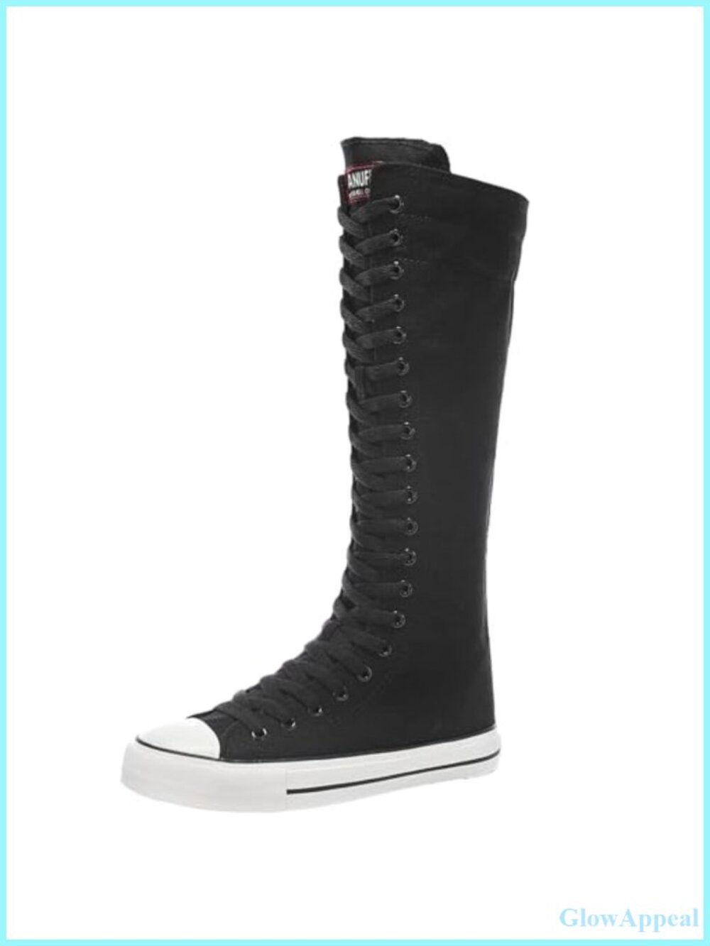 Women Canvas Dance Boots Knee High Lace Up Zip Multi-Purpose